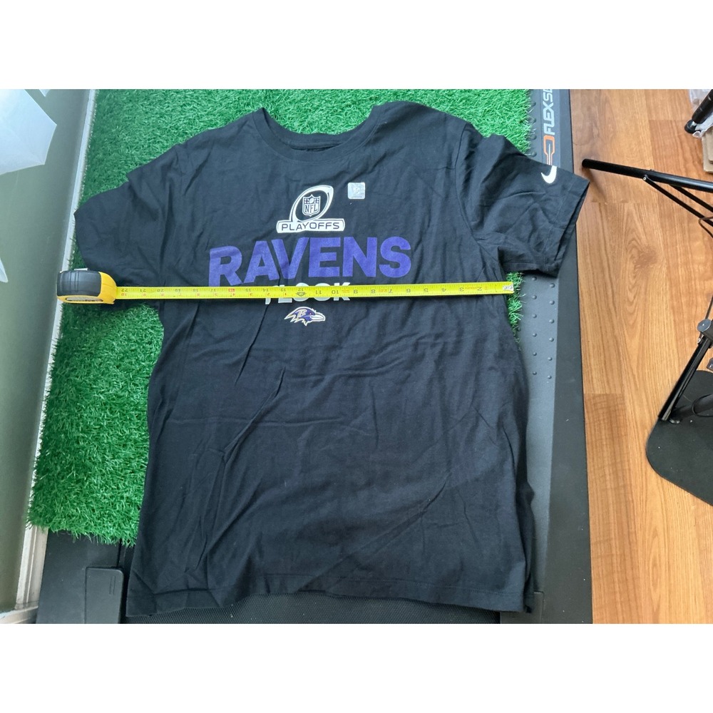 Nike Baltimore Ravens NFL Playoffs Flock T-Shirt Mens Large Black Short Sleeve